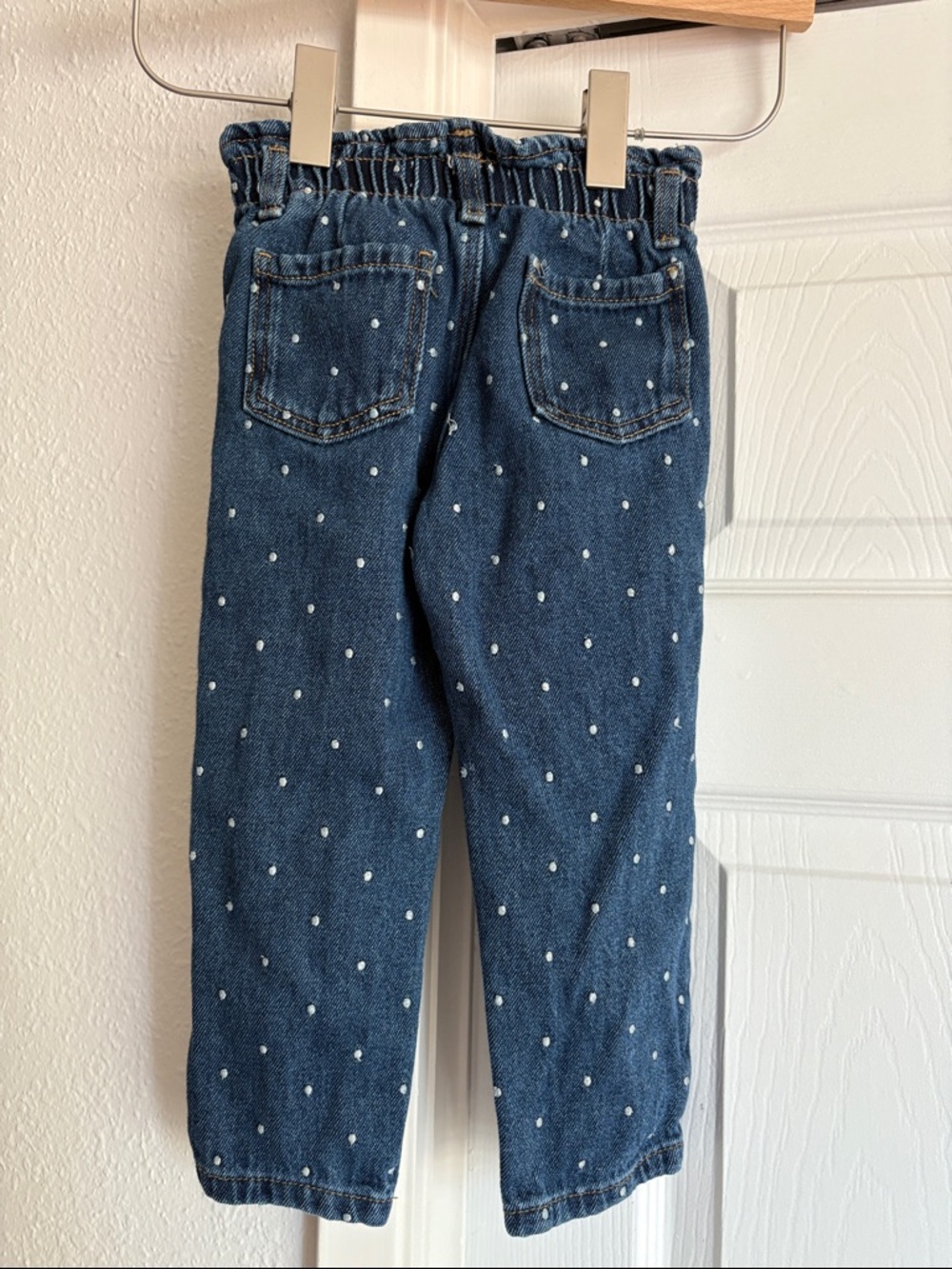 Zara Girls 4 embroidered polka dot paper bag jeans - Picture 4 of 5